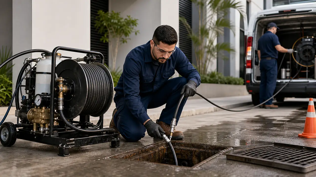Equipe de desentupidora em Londrina para hidrojateamento residencial e comercial